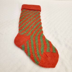 Christmas Red/Green Knit Stocking